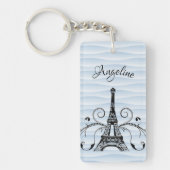 ブルーエッフェルタワーフローリッシュキーチェーン キーホルダー (正面)