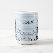 ブルーエッフェルタワーフローリッシュコーヒーマグ コーヒーマグカップ (中央)