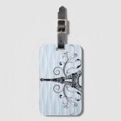 ブルーエッフェルタワーフローリッシュラゲッジタグ ラゲッジタグ (正面縦)