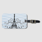 ブルーエッフェルタワーフローリッシュラゲッジタグ ラゲッジタグ (正面横)