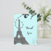 ブルーエッフェルタワーヴィンテージパリユー ポストカード (スタンド正面)