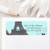 ブルーエッフェルタワーヴィンテージ結婚パリ ラベル (インサイチュ)