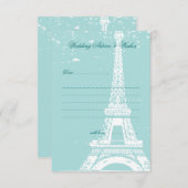 ブルーエッフェルタワー結婚のアドバイスカード アドバイスカード (正面/裏面)