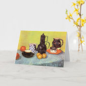 ブルーエナメルコーヒーポットバイビンセントファンゴッホ カード (黄色い花)