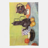 ブルーエナメルコーヒーポットバイビンセントファンゴッホ キッチンタオル (縦)