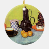 ブルーエナメルコーヒーポットバイビンセントファンゴッホ セラミックオーナメント (裏面)