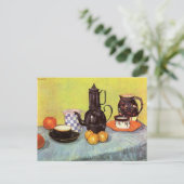 ブルーエナメルコーヒーポットバイビンセントファンゴッホ ポストカード (スタンド正面)