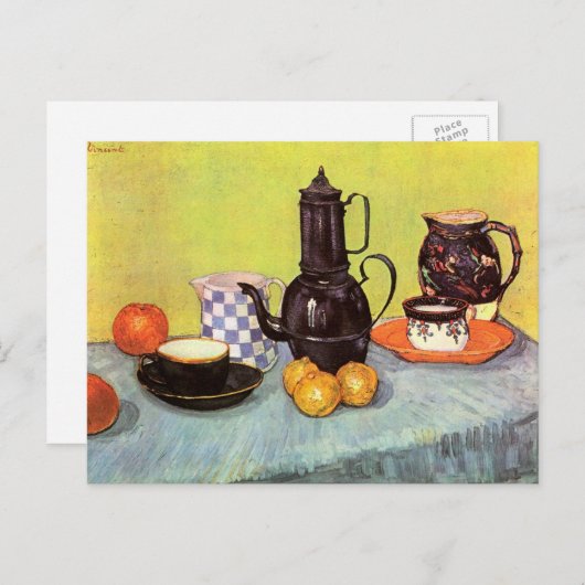 ブルーエナメルコーヒーポットバイビンセントファンゴッホ ポストカード (正面/裏面)