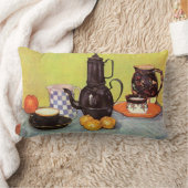 ブルーエナメルコーヒーポットバイビンセントファンゴッホ ランバークッション (ブランケット)