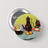 ブルーエナメルコーヒーポットバイビンセントファンゴッホ 缶バッジ (正面&裏面)