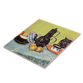 ブルーエナメルコーヒー付きスチルライフポット タイル (側面)