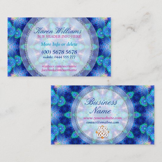 ブルーエネルギーニューエイジホリスティック名刺 名刺 (正面/裏面)