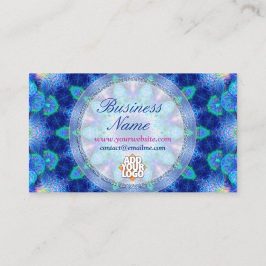 ブルーエネルギーニューエイジホリスティック名刺 名刺 (裏面)