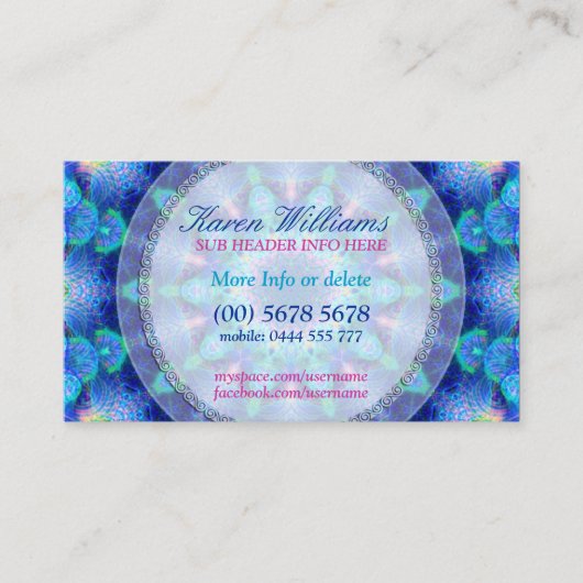 ブルーエネルギーニューエイジホリスティック名刺 名刺 (正面)