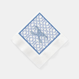 ブルーエビ紙ナプキン 縁ありカクテルナプキン