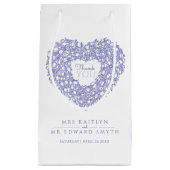 ブルーエブリチューリップハート感謝していユア結婚式の引き出物 スモールペーパーバッグ (正面)