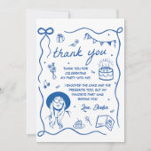 ブルーエラス誕生日パーティー サンキューカード (正面)