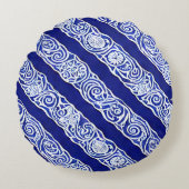 ブルーエレガンスラウンド枕 ラウンドクッション (正面)