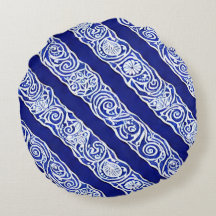 ブルーエレガンスラウンド枕