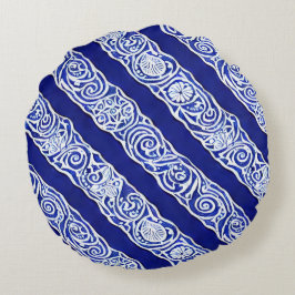 ブルーエレガンスラウンド枕 ラウンドクッション