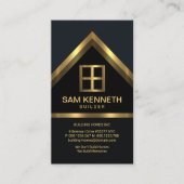 ブルーエレガンス金ゴールドホームルーフビルダー建築 名刺 (正面)