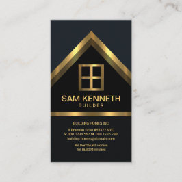 ブルーエレガンス金ゴールドホームルーフビルダー建築 名刺