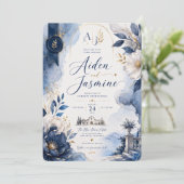 ブルーエレガンス ウェディングインビテーション 招待状 (スタンド正面)