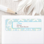 ブルーエレガントとイエローダマスク住所 シール (インサイチュ)