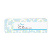 ブルーエレガントとイエローダマスク住所 シール (正面)