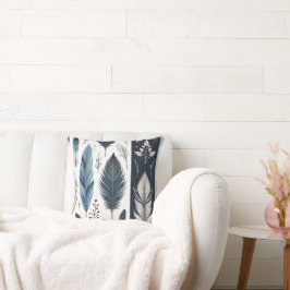 ブルーエレガントとシルバーのフェザー交響曲 クッション