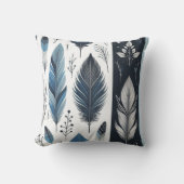 ブルーエレガントとシルバーのフェザー交響曲 クッション (正面)