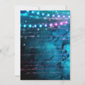 ブルーエレガントとパープルマーメイドボードスウィート16 招待状 (裏面)