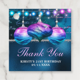 ブルーエレガントとパープルマーメイドボードブル誕生日 フェイバータグ