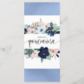 ブルーエレガントとピンクのフローラキンセアニラブルーフォイル メニュー (裏面)