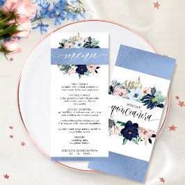 ブルーエレガントとピンクのフローラキンセアニラブルーフォイル メニュー