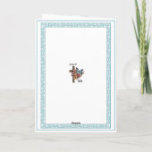 ブルーエレガントとホワイトクリブ男の赤ちゃんバプテスマ カード (裏面)