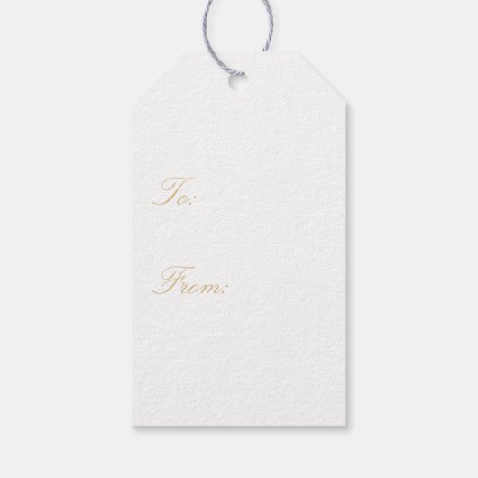 ブルーエレガントと金ゴールドウォータカラーフローラ休日 ギフトタグ (裏面)