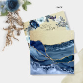 ブルーエレガントと金ゴールドキンセアニラ、フローラ 招待状