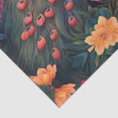 ブルーエレガントと金ゴールドピーコックインカラフルガーデン 薄葉紙 (詳細)