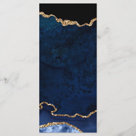 ブルーエレガントと金ゴールドフェイクグリッターアゲ結婚ート メニュー (裏面)