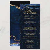 ブルーエレガントと金ゴールドフェイクグリッターアゲ結婚ート メニュー (正面/裏面)