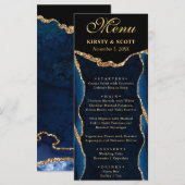 ブルーエレガントと金ゴールドフェイクグリッターアゲ結婚ート メニュー (正面/裏面)