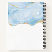 ブルーエレガントアカッコいいゲートと金ゴールドグリッターリボン ノートブック (裏面)