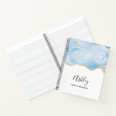 ブルーエレガントアカッコいいゲートと金ゴールドグリッターリボン ノートブック (内部)