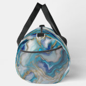 ブルーエレガントアクアマーブルアートフェイクグリッター ダッフルバッグ (右)