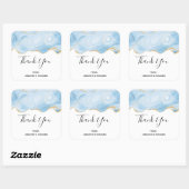 ブルーエレガントアクールゲートと金ゴールドグリッター縁ど スクエアシール (シート)