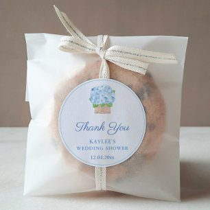 ブルーエレガントアジサイウェディングシャワーの恩恵 ラウンドシール