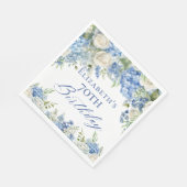 ブルーエレガントアジサイバラガーデンバースデーパーティー スタンダードランチョンナプキン (角)