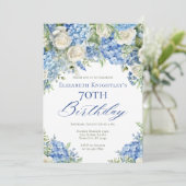 ブルーエレガントアジサイバラガーデンバースデーパーティー 招待状 (スタンド正面)