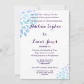 ブルーエレガントアジサイフォーマル結婚式招待状 招待状 (正面)